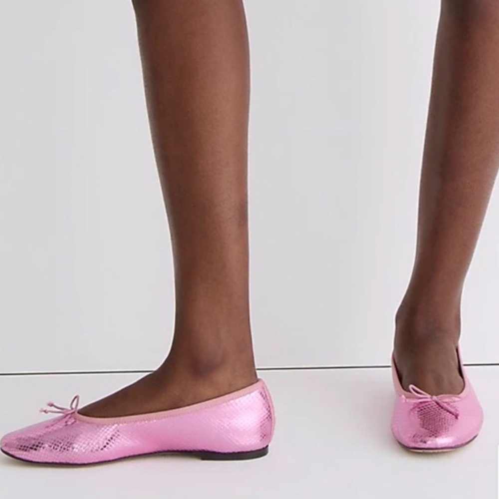 J. Crew Zoe ballet flats in snake-embossed Italian leather